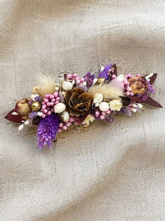Pince crocodile fleurie - taille bouton